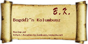 Bogdán Kolumbusz névjegykártya